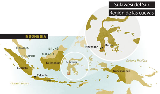 Región de cuevas en Sulawesi del Sur
