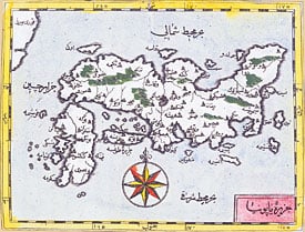 Was “Waqwaq” Japan? Ibn Khurradadhbih mentions it as lying “east of China,” but nothing else in his description seems to apply to Japan, and no other early Muslim geographer mentions the country. By Müteferrika’s time, however, Japan was well enough knows for a tolerable depiction of it to appear in the Cihannuma.
