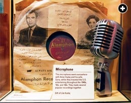 popular singers Amer and Sana Kadaj used this microphone as they toured the nation in the decades after World War II. "We've been collecting for more than three years," says museum curator Sara Blannet, and "we've only touched the tip of the iceberg." 