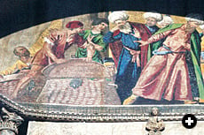 A mosaic in the Basilica San Marco depicts customs officials in Alexandria repulsed by the pork that hid the purloined remains of St. Mark.
