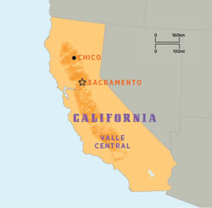 Mapa de pistachos de California