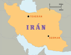 Mapa de pistachos de Irán