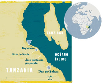 Mapa de Bagamoyo
