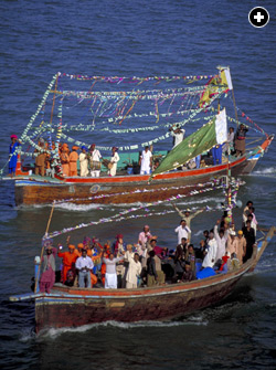 Pakistani fishermen in the Indus estuary.