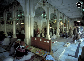 The tomb in Lahore of Data Ganu Bakhsh, one of the many sufis who brought Islam to Asia by peaceful means. 