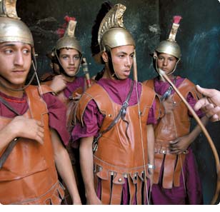 Working as extras on the set of Man of Destiny, a historical drama of the conquests of ‘Amr ibn al-‘As, the general credited with bringing Islam to Egypt in the seventh century, a band of “Roman soldiers” takes direction as they prepare to deal with a group of “Egyptian prisoners,”