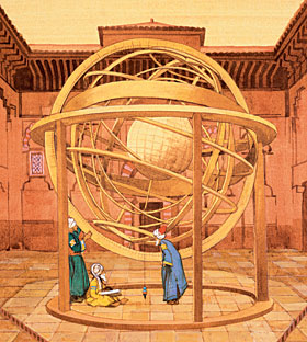 In Islamic Spain, the high civilization of the Umayyad caliphs in Damascus was first continued, then exceeded, as both eastern and homegrown scholars and artists found welcoming and openhanded patrons in al-Andalus. One example is the ninth-century scholar ‘Abbas ibn Firnas, who experimented with flight some 600 years before Leonardo da Vinci and constructed a planetarium in which the planets actually revolved. 