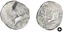 Another tetradrachm shows an elephant with two riders and a banner. On the other side rolls an Indian chariot pulled by four horses. Does each medallion tell its own story—or did Alexander intend them to tell a story together? 