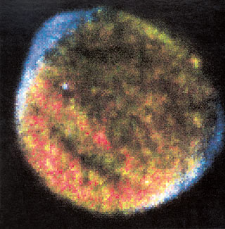 Million-degree plasma inside SN1006’s shell still emits radiation at nearly all wavelengths; x-rays, shown here, are among the most abundant. Despite this formidable energy a millennium after its blast, the plasma is so diffuse, and the interstellar void so empty, that the atomic matter of the plasma travels virtually unimpeded. 