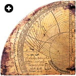 A brass astrolabe-quadrant made by Muhammad ibn Ahmad al-Mizzi, a 13th-century scholar living in Damascus. Al-Mizzi was the author of a number of astronomical writings, of which seven have survived.