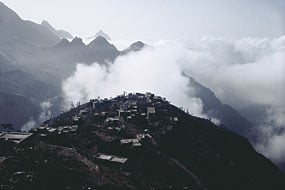 Clouds gather amid the mountains of central Yemen. 