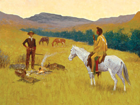 Barb and Spanish horses were prized by North Americans of the Plains and Southwest, and their horses could often outrun those of the European settlers—including us cavalry mounts.