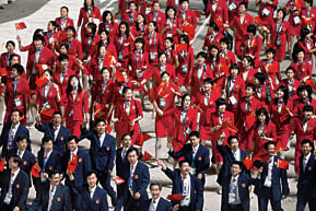 China fielded the largest national delegation to the Games, parading into the opening with 713 athletes.