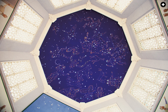 A painting of constellations adorns the ceiling of the famous Ulugh Beg Observatory in Samarkand, Uzbekistan, which takes its name from its founder, the grandson of Tamerlane, who inaugurated it in 1420.