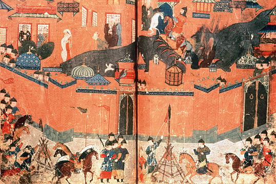 A 14th-century Persian depiction of the February 1258 sack of Baghdad. 