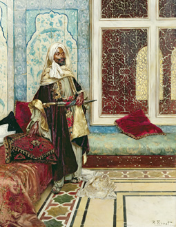 Leo learned the ways of courts and traders in the company of his diplomat uncle, and probably spent many hours “awaiting an audience,” like the subject of this 19th-century orientalist painting.
