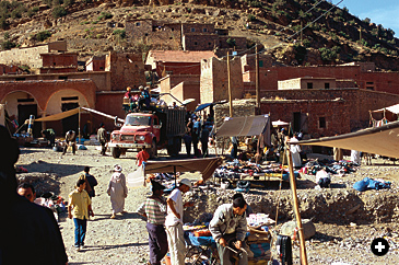 The centuries-old Monday market in Zawiya Ahansal draws the local Ihansalen and seasonal nomads to trade.