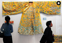 To the east, China was a source of both robes and material for them. This Chinese robe of honor is on display at the Nanjing Museum. 