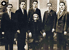 Damascus chocolate pioneer Sadek Ghraoui stands second from left in a family photo taken in the 1920’s.