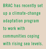 BRAC has recently set up a climate-change adaptation program to work with communities coping with rising sea levels.