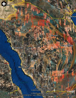 Amid the patchwork of Google Earth’s satellite imagery, 15 to 20 percent of the Arabian Peninsula is covered at resolutions high enough to show archeological structures. 