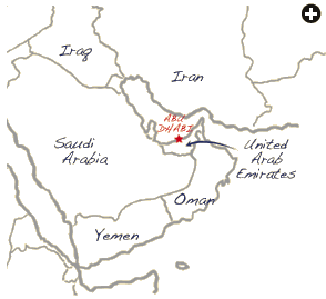 Map showing Abu Dhabi