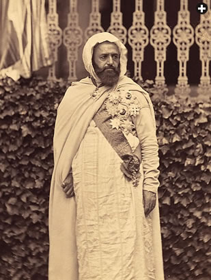 By the time this portrait was made of him in 1865, Abd el-Kader had been recognized in both Muslim and Christian countries as a leader in what today we would call interfaith dialogue.