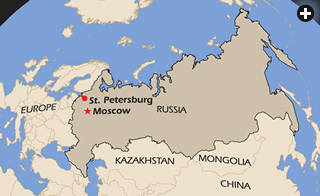 Map of St. Petersburg.