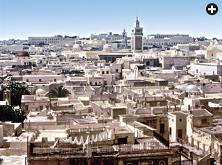 This view of downtown Tunis, capital of Tunisia, was made in 1899, some 20 years after Khayr al-Din ended his seven-year service as prime minister and 32 years after he wrote his historic book on the principles of good government.
