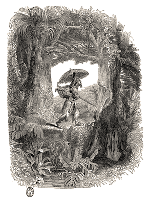 Muchas de las centenares de ilustraciones realizadas desde la publicación en 1719 de Vida y extrañas y sorprendentes aventuras de Robinson Crusoe, que incluye ésta en una edición de 1740, destacaban ante todo el espíritu de aventura. Sin embargo, al igual que en el caso de su precursor, Hayy ibn Yaqzan, la vida solitaria de Crusoe fundamentalmente estimulaba el pensamiento filosófico.