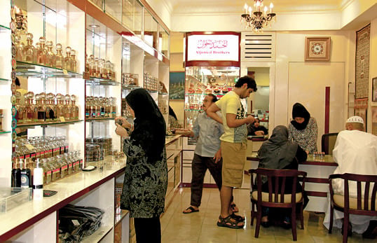 The Aljunied Brothers parfumerie on Arab Street is one of the few remaining Arab-owned stores in the Arab Quarter. Their shop also features batik clothing and accessories.