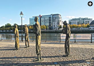Dedicated in 1997 in Dublin to honor the millions of Irish who variously endured, emigrated or perished, “Famine,” by sculptor Rowan Gillespie, is a graphic reminder of the nation’s most desperate years. 