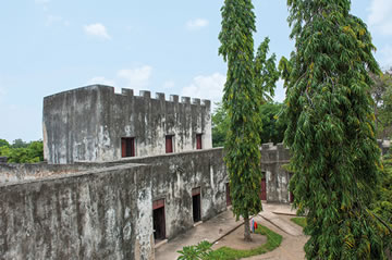 What is known as the Old Fort is the town’s oldest surviving building, built in 1860 as a private residence and taken over and fortified in 1870 by Sultan Barghash ibn Said of Zanzibar. Two decades later, Germans were using it as a military camp; later, the British posted police in it; and today it hosts the town’s Department of Antiquities. 