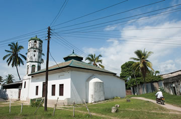 With its hexagonal minaret, the mid-19th-century Gongoni Mosque is the area’s oldest working mosque.