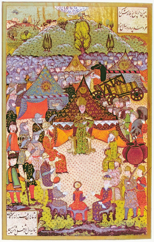 Louis ii, king of Hungary, is shown holding counsel with his nobles prior to the Battle of Mohacs in 1526. He lost the battle—and his life—to the forces of Suleiman. 