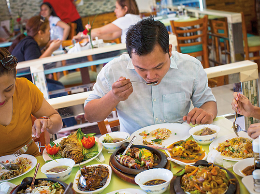 At Filipino franchise Tipanan, customers savor cuisine that combines influences from South Asia, China and colonial Spain.  