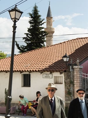One of several dozen villages, towns and cities along the Via Egnatia is Elbasan, Albania, where a city street sign, top, reads "Rruga Egnatia," or Egnatia Road
