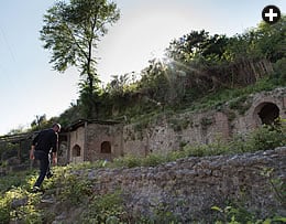 A Roman bath in Ad Quintum was discovered in 1968 under landslide debris.