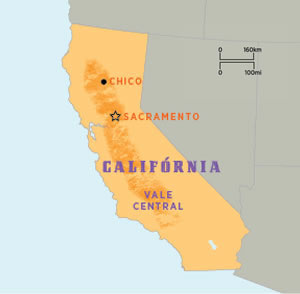 Mapa do Pistache na Califórnia