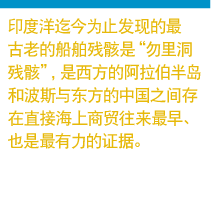 迄今为止发现的印度洋上最古老的船只残骸是 
                    "勿里洞残骸"，她是世界上最早和最好的证明，说明西方的阿拉伯 
                    半岛、波斯和东方的中国之间存在直接海上商贸往来。